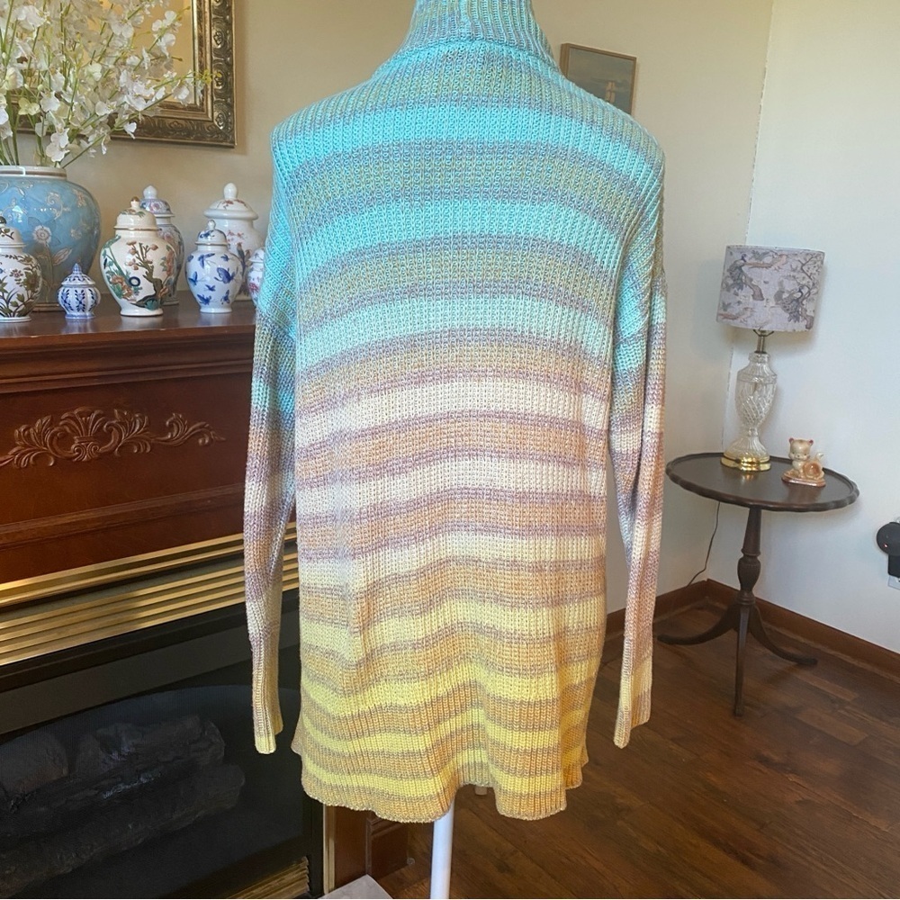 Pilcro • Striped Open Front Shawl Collar Cardigan Sweater • Size XS (Oversized) - Picture 5 of 7